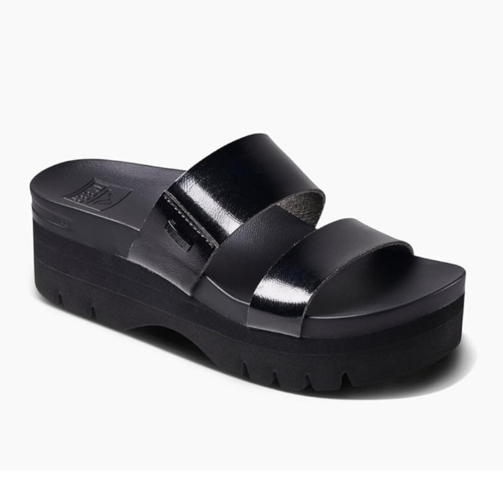 Reef Women's Black Platform Slide Sandals